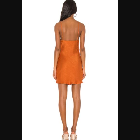 House of Harlow 1960 X REVOLVE Ira Mini Dress Burnt Sienna Orange Cowl $148.00 - Picture 3 of 11